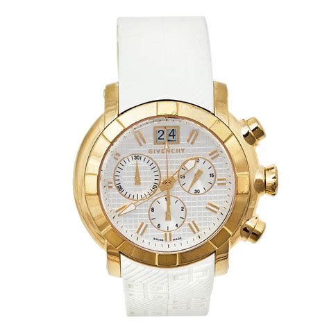 Givenchy Silver Gold Lined Watch 